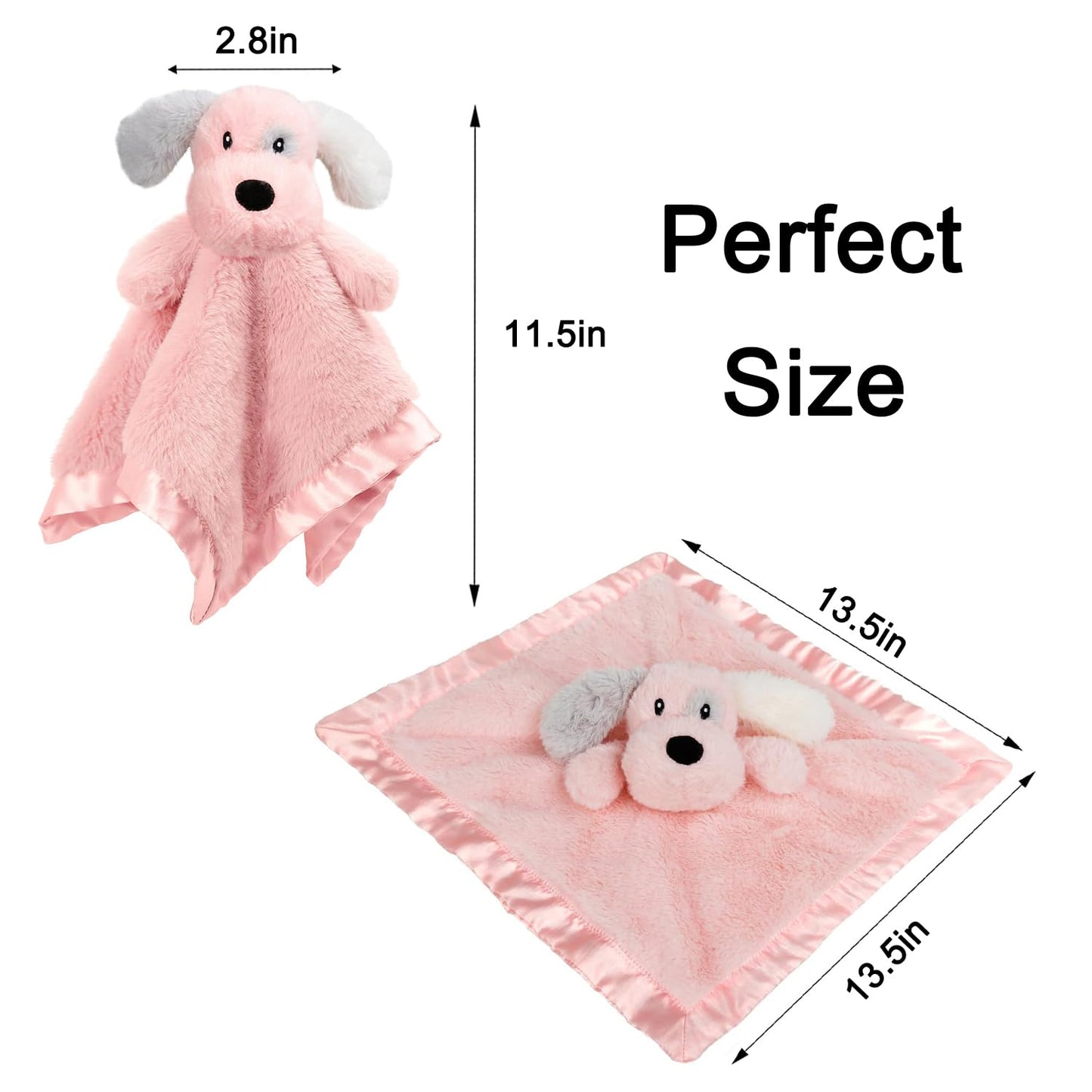 Bear Security Blanket Soft Baby Lovey Fluffy Blanket Unisex Lovie Snuggle Toy Baby Bear Stuffed Gift for Newborn, Boys and Girls, 13.5 Inch