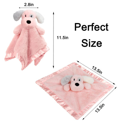 Bear Security Blanket Soft Baby Lovey Fluffy Blanket Unisex Lovie Snuggle Toy Baby Bear Stuffed Gift for Newborn, Boys and Girls, 13.5 Inch
