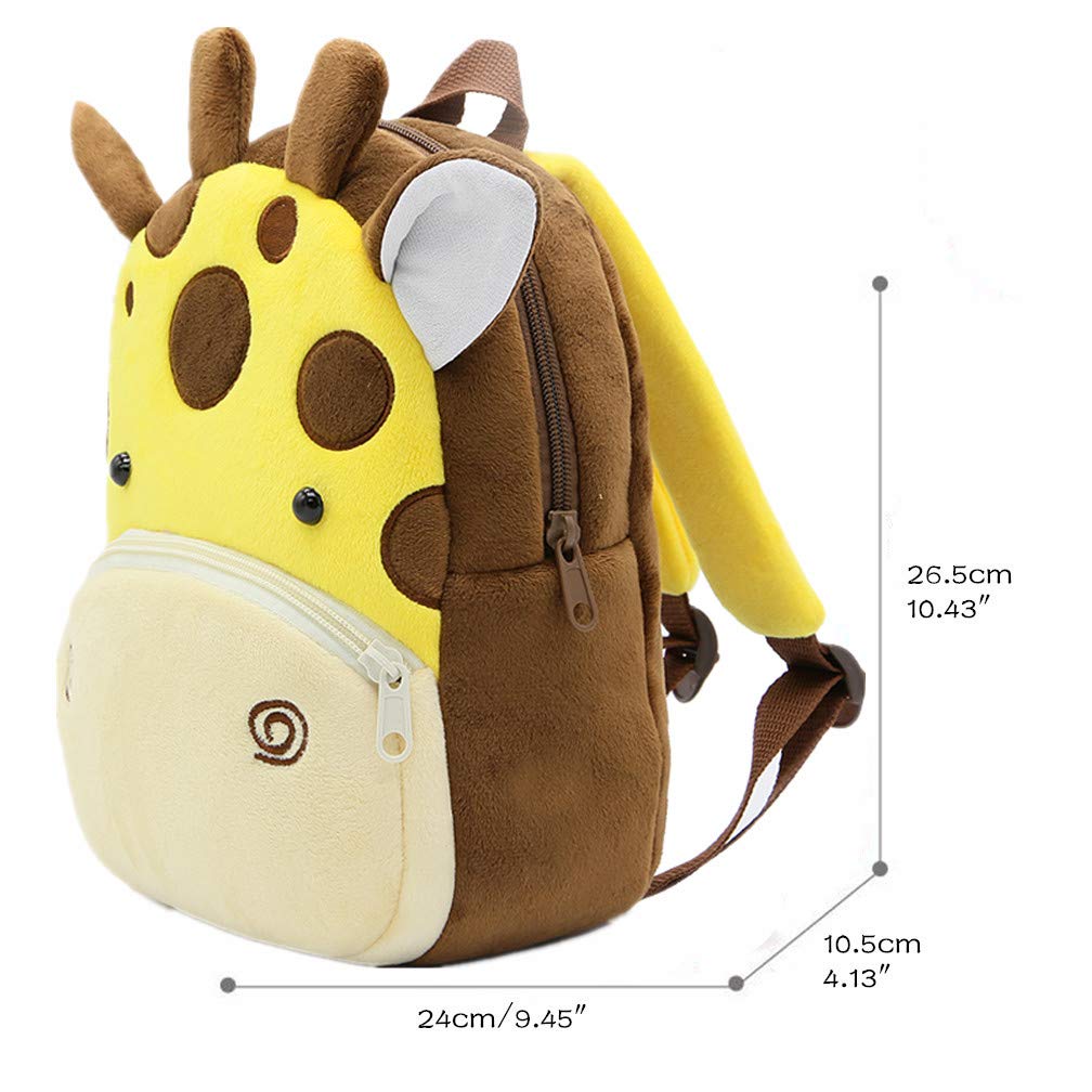 Ladyzone Toddler Backpack Zoo Animals Backpacks Cute Plush Bag Cartoon 10" Preschool Book Bag For 2+ Years Girls Boys