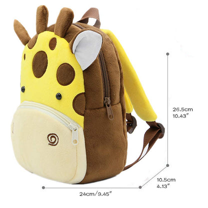 Ladyzone Toddler Backpack Zoo Animals Backpacks Cute Plush Bag Cartoon 10" Preschool Book Bag For 2+ Years Girls Boys