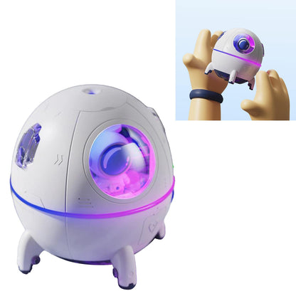 Space Capsule Humidifier, Transparent PC Silicone Mini Cute Humidifiers Portable Household Ambient Light Humidifier for Home Car Bedroom Office and Travel, DC5V/1A (White)
