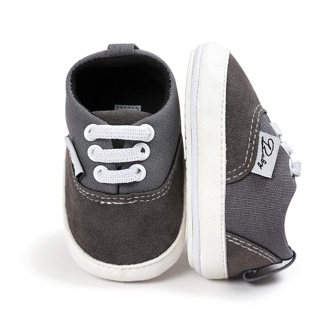 Morbido Infant Baby Boys Girls Canvas Sneaker Toddler Slip On Anti Skid Newborn First Walkers Candy Shoes for 0-18 Months