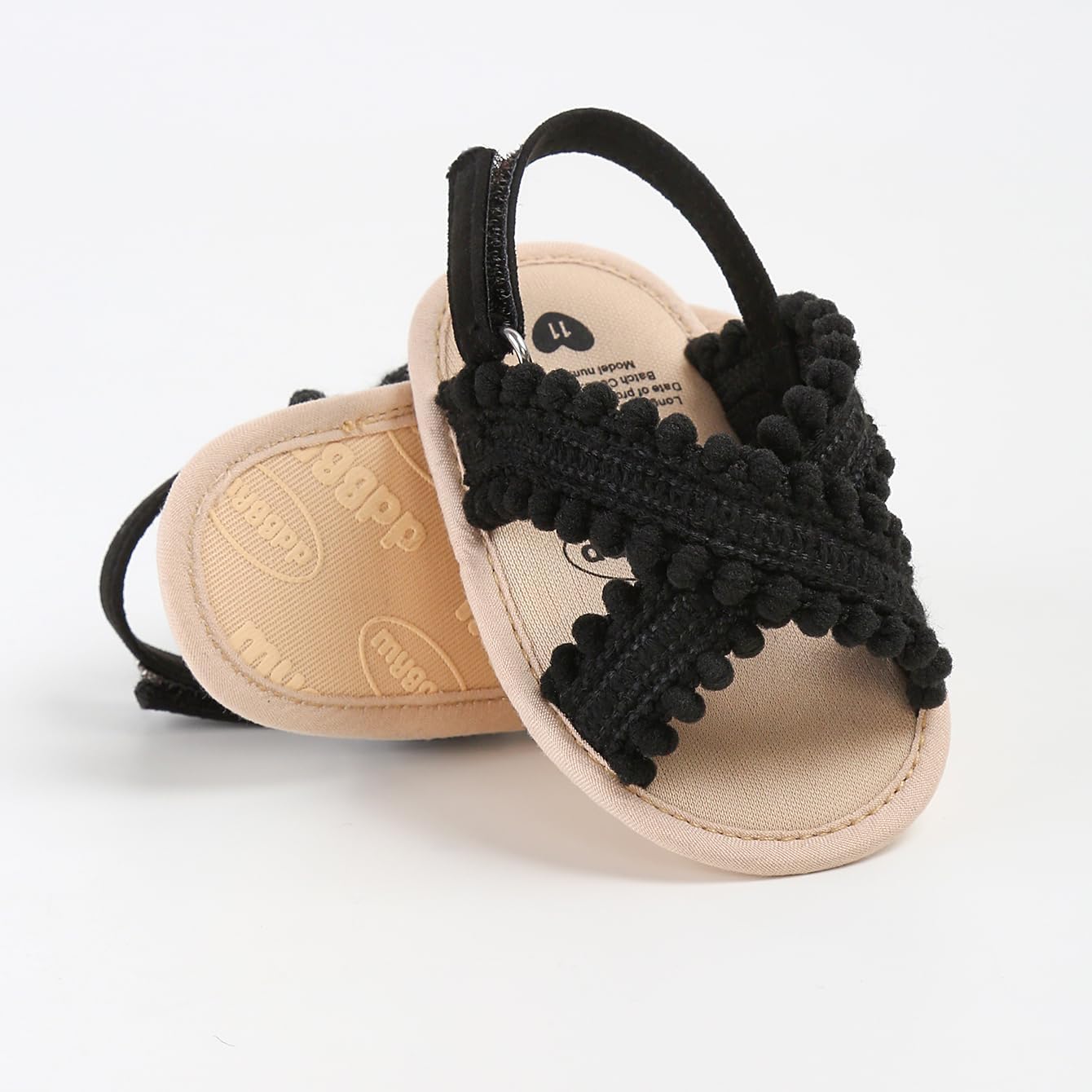 SOFMUO Baby Girls Sandals Premium Soft Sole Infant Indoor Flat Newborn Slippers Lightweight Comfort Toddler Summer Princess Dress Shoes