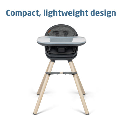 Maxi-Cosi Moa 8-in-1 High Chairs for Babies and Toddlers, Machine Washable Infant High Chair, Compact, Convertible High Chair Lightweight Design, Classic Slate