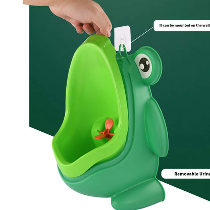 Cute Frog Potty Training Urinal for Boys with Funny Aiming Target - Coffee