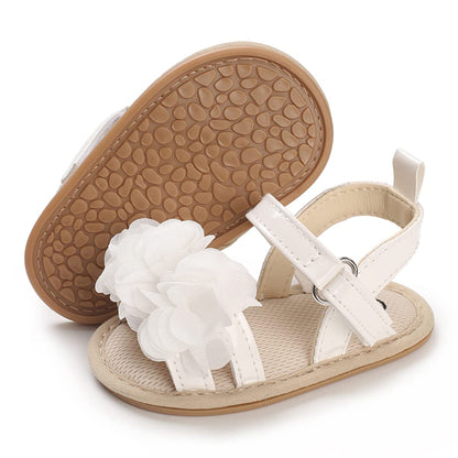 COSANKIM Baby Girl Sandals Rubber Sole Summer Outdoor Infant First Walker Crib Dress Shoes Baby Sandals