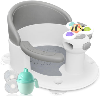 BEBELEH™ Baby Bath Seat for Babies 6 Months & Up - Safe Infant and Toddler Baby Bathtub Seat for Sitting Up - Baby Bath Tub Baby Tub Seat for Shower (Pink)