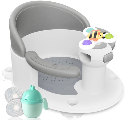 BEBELEH™ Baby Bath Seat for Babies 6 Months & Up - Safe Infant and Toddler Baby Bathtub Seat for Sitting Up - Baby Bath Tub Baby Tub Seat for Shower (Pink)