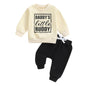 Toddler Baby Boy Fall Clothes Letter Print Long Sleeve Sweatshirt Elastic Pants Cute Kids Winter Outfits