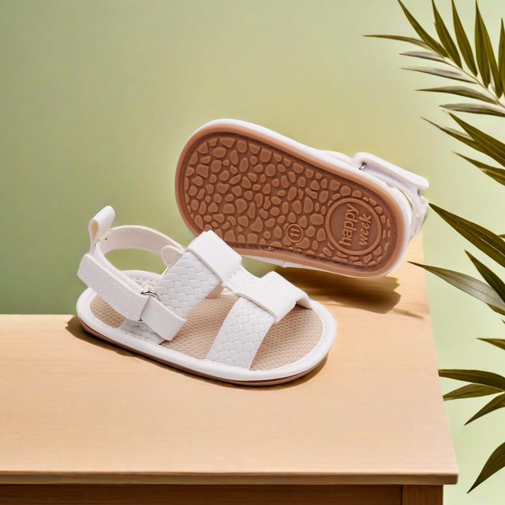 Infant Boys Girls Sandals, Summer Baby Rubber Soles Non-Slip PU Leather Sandals, Newborn Toddler Prewalker First Walking Beach Outdoor Shoes,Infant Toddler Unisex Summer Shoes for babies