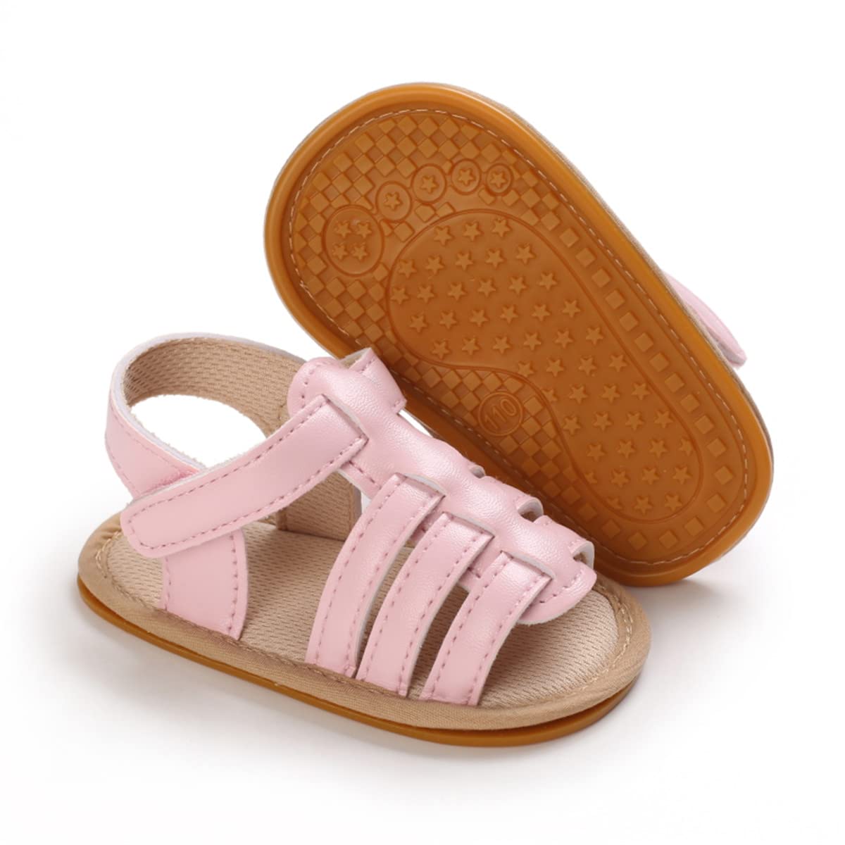 LAFEGEN Baby Boys Girls Summer Sandals 2 Straps Anti Slip Soft Sole Beach Infant Shoes Toddler First Walker Newborn Crib Shoes(3-18Months)