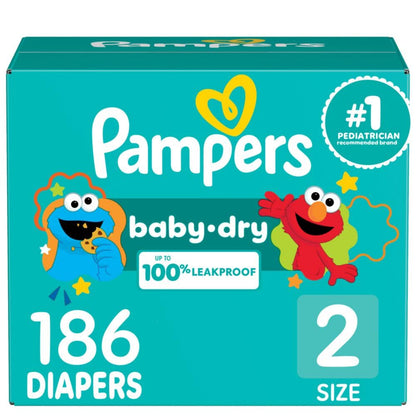 Pampers Diapers - Baby Dry - Size 1, 44 Count, Absorbent Disposable Infant Diaper (Packaging May Vary)