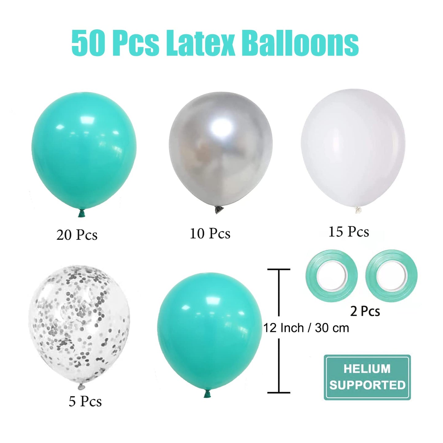 Sage Green Gold White Party Balloons, 50Pcs Sage Green and Gold Confetti Party Balloons For Birthday Baby Shower Engagement Wedding Anniversary Party Decorations