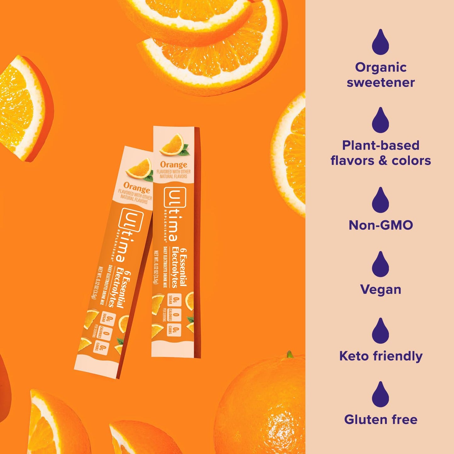 Ultima Replenisher Daily Electrolyte Powder Drink Mix – Tropical Variety, 20 Stickpacks – Hydration Packets with 6 Electrolytes and Minerals – Keto Friendly, Non-GMO and Sugar-Free