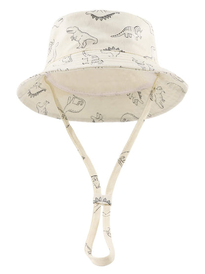 JANGANNSA Dinosaur Baby Boys Sun Hat Cotton Toddler Girls Bucket Hats Summer Sun Protect Cap for Kids
