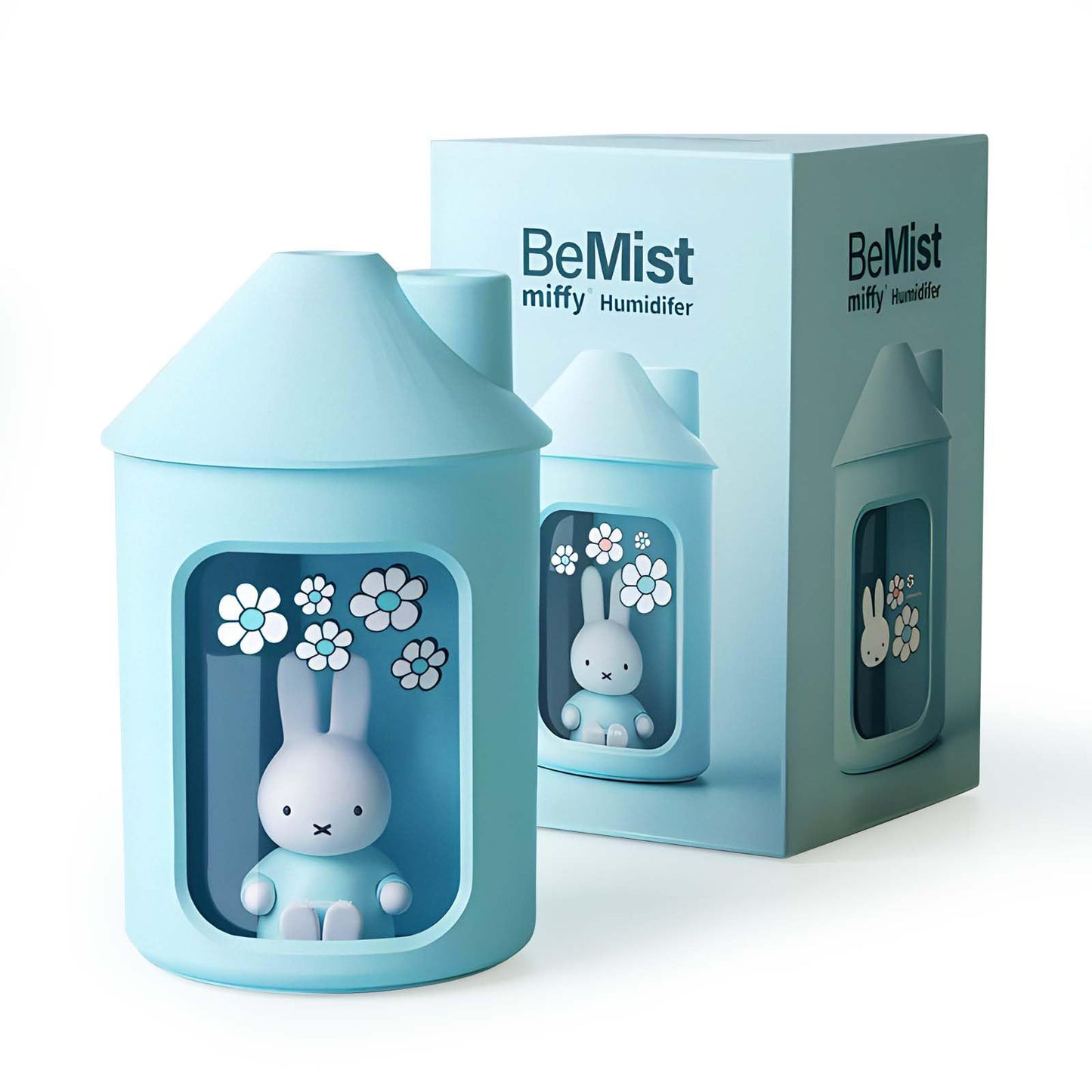 Mipow x miffy BTA700M Cool Mist Humidifier for Bedroom,Ultrasonic Quiet Humidifier with Night Light,450 ML Double Spray Humidifiers for Nursery,Office Indoor Plants (Pink)