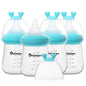 Glass Baby Bottles with Natural Response Nipple Size SS - Anti Colic Baby Bottles Wide Neck Slow Flow Baby Bottle (Red, 4oz (Pack of 4))