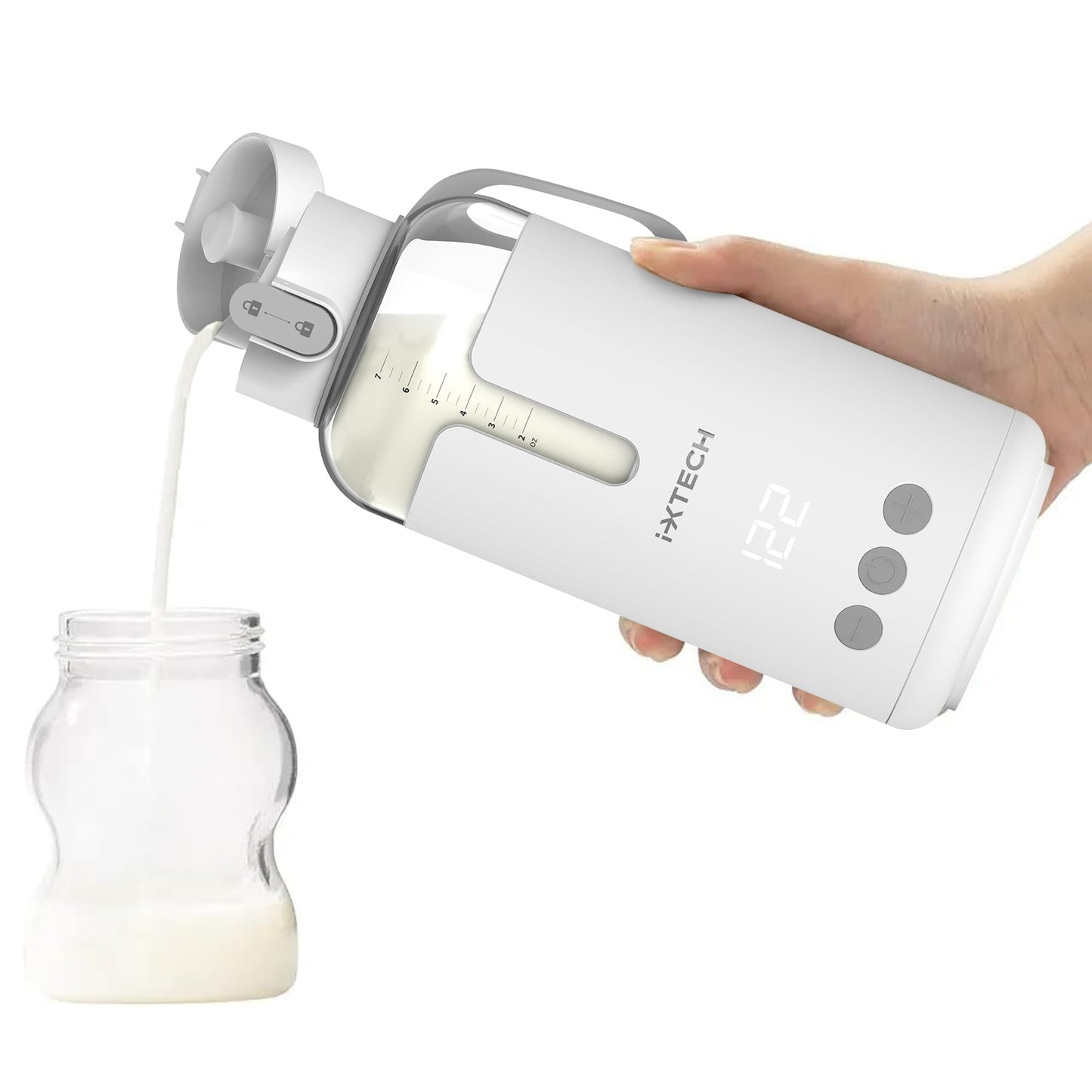 IXTECH Portable Water Warmer for Baby Formula, Milk Warmer for Travel, 10 oz., Electric Warming with Adjustable Temperature Control, Leak-Resistant Spout, Rechargeable and Wireless