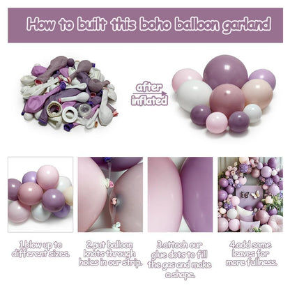 Dusty Pink Rose Balloon Garland Double Stuffed Mauve Light Pink Latex Blush Nude Beige Champagne Gold Balloon Arch Kit for Boho Birthday Baby Bridal Shower Neutral Wedding Party Decor