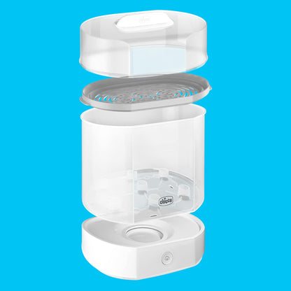 Chicco Advanced Electric Steam Sterilizer & Dryer for Baby Bottles, Feeding Accessories and More | Eliminates 99.9% of Germs | 4 Programming Options | 2 Configurations | Automatic Shut-Off