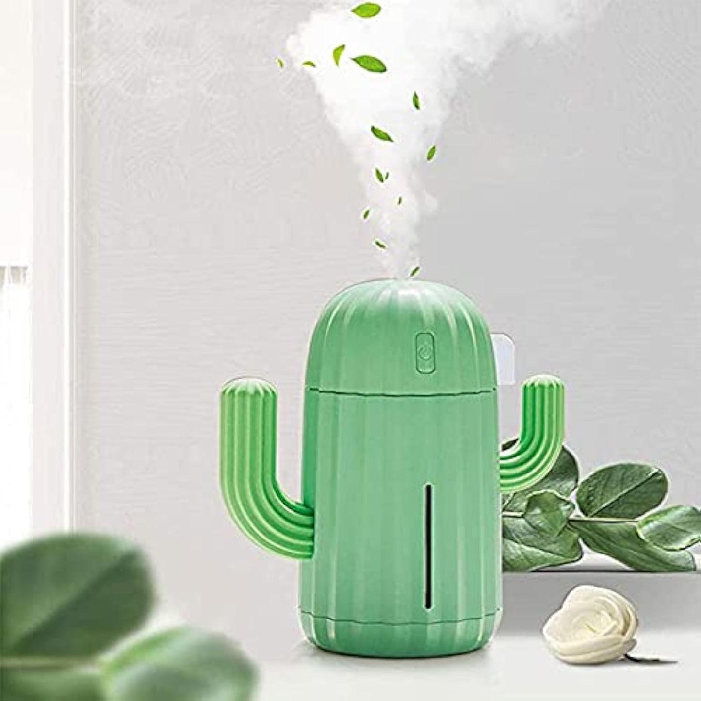 Mini Humidifier Single Room Humidifiers with Night Light Portable Cactus Air humidifier for for Yoga, Office, spa, Bedroom，Baby Room，Silica Gel Diffuser for tap Water only (Blue)