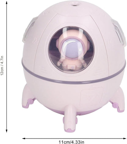 Space Capsule Humidifier USB Large Mist Volume Cute Baby Humidifier with Diffuser Night Light for Car Office Room Bedroom Home Car Desktop White (Light Purple)
