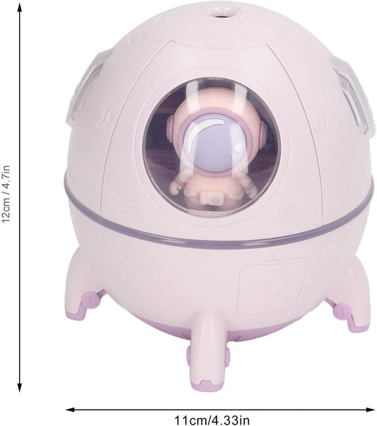 Space Capsule Humidifier USB Large Mist Volume Cute Baby Humidifier with Diffuser Night Light for Car Office Room Bedroom Home Car Desktop White (Light Purple)