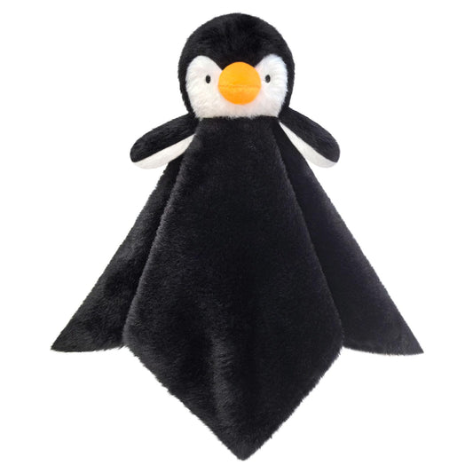 Baby Gray Penguin Soft Stuffed Animal Security Blanket, Plush Penguin Character Lovey Blanket, Baby Shower/Nursery Gift, Newborn Infant Toddler Snuggle Blankie for Girls Boys, 14 Inches
