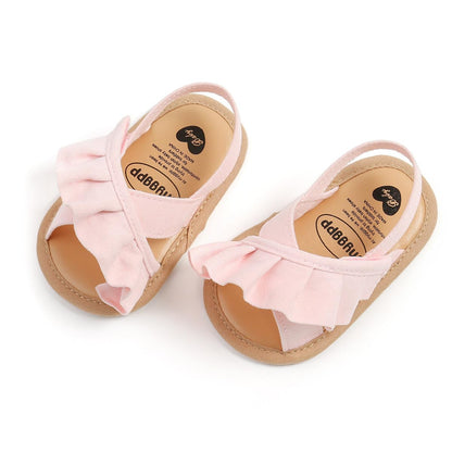 HsdsBebe Baby Girls Sandals Bohemia Flower Bow Soft Sole Toddler First Walkers Beach Summer Shoes