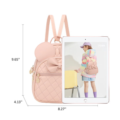 KL928 Girls Bowknot Polka Dot Cute Mini Backpack Small Daypacks Convertible Shoulder Bag Purse for Women