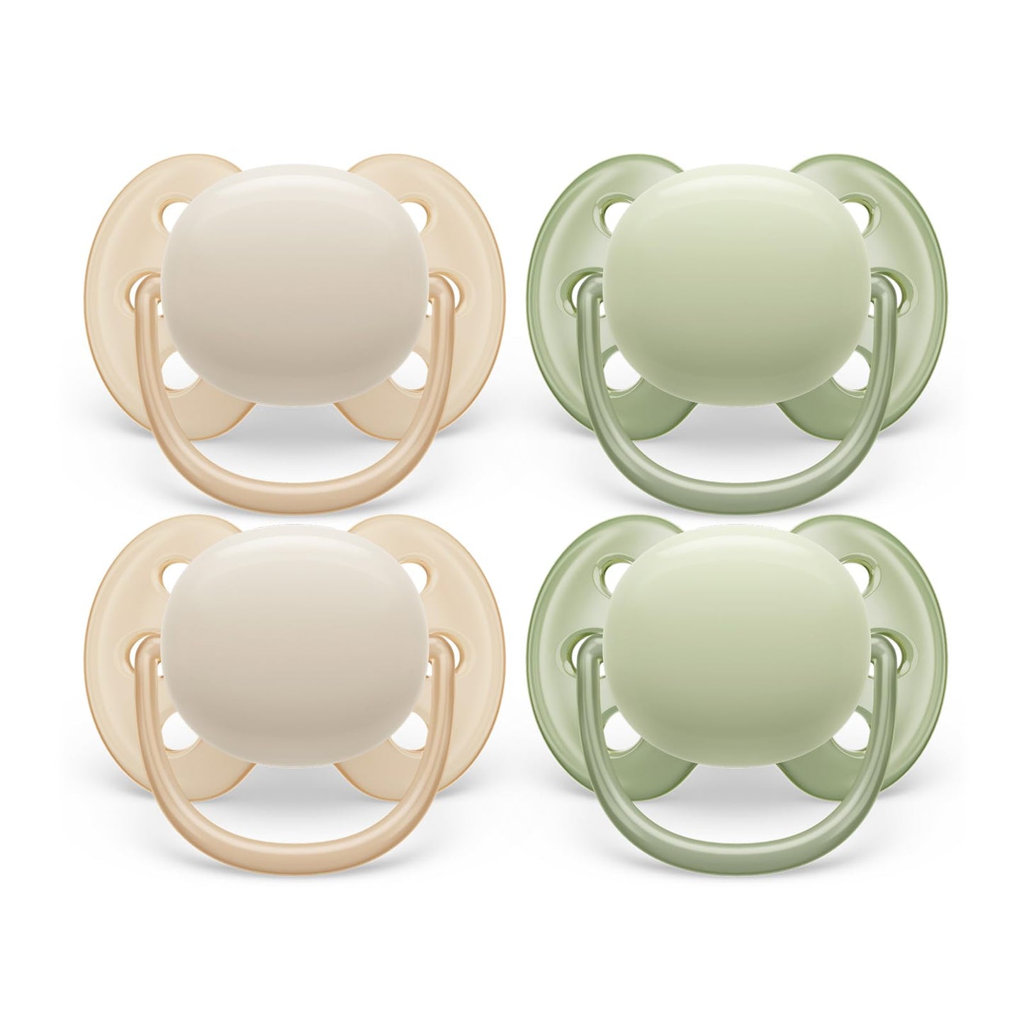Philips Avent Ultra Soft Pacifier - 4 x Soft and Flexible Baby Pacifiers for Babies Aged 0-6 Months, BPA Free with Sterilizer Carry Case, SCF091/25