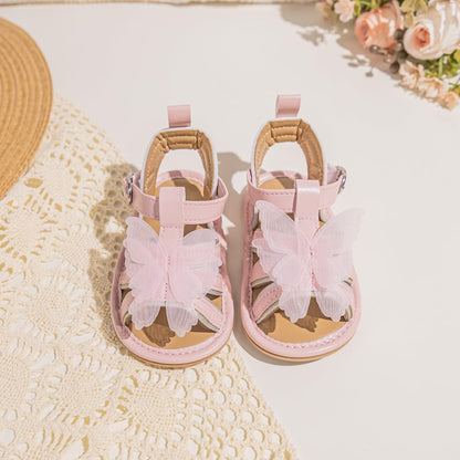 Oamico Baby Girl Sandals Infant Soft Anti-Slip Rubber Sole Casual Beach Sandals Newborn Bowknot Outdoor First Walker Summer Shoes for Baby Girls Flat Sandal