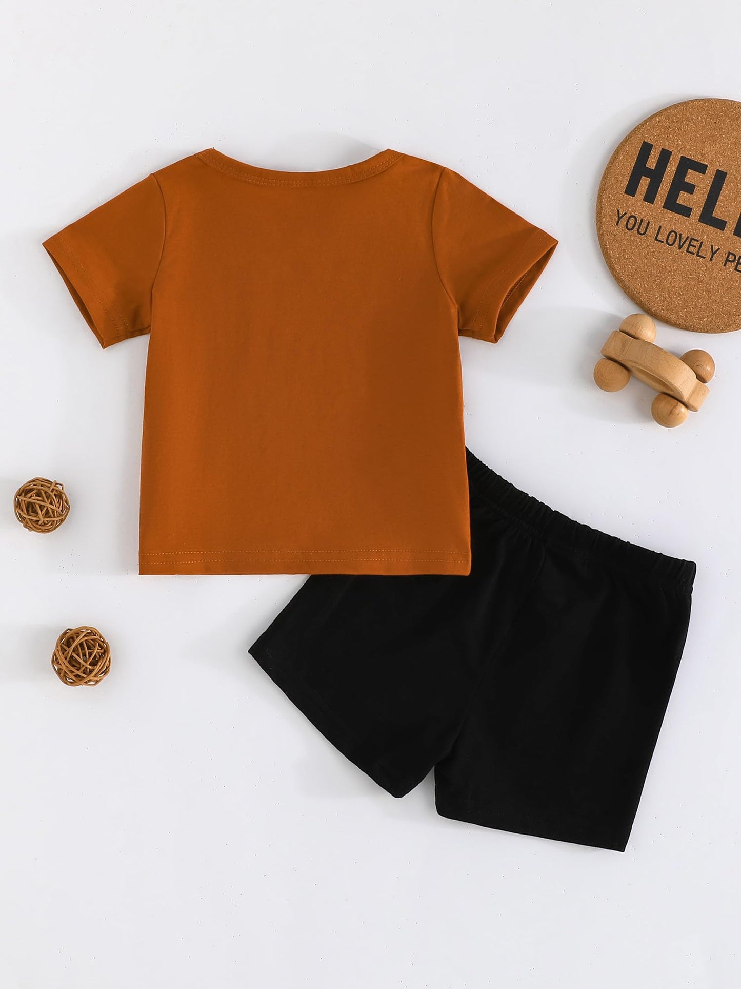 SUREPOCH Baby Boy Clothes Toddler Summer Outfits Short-sleeved Shirt Elastic Pants Two-piece Set Cute Baby Boy Outfits