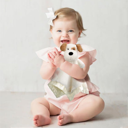 Bear Security Blanket Soft Baby Lovey Fluffy Blanket Unisex Lovie Snuggle Toy Baby Bear Stuffed Gift for Newborn, Boys and Girls, 13.5 Inch