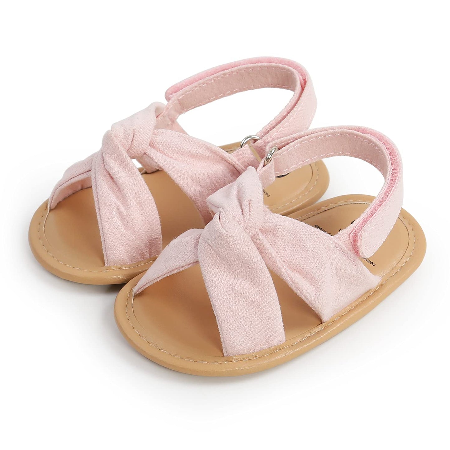 SOFMUO Baby Girls Sandals Premium Soft Sole Infant Indoor Flat Newborn Slippers Lightweight Comfort Toddler Summer Princess Dress Shoes