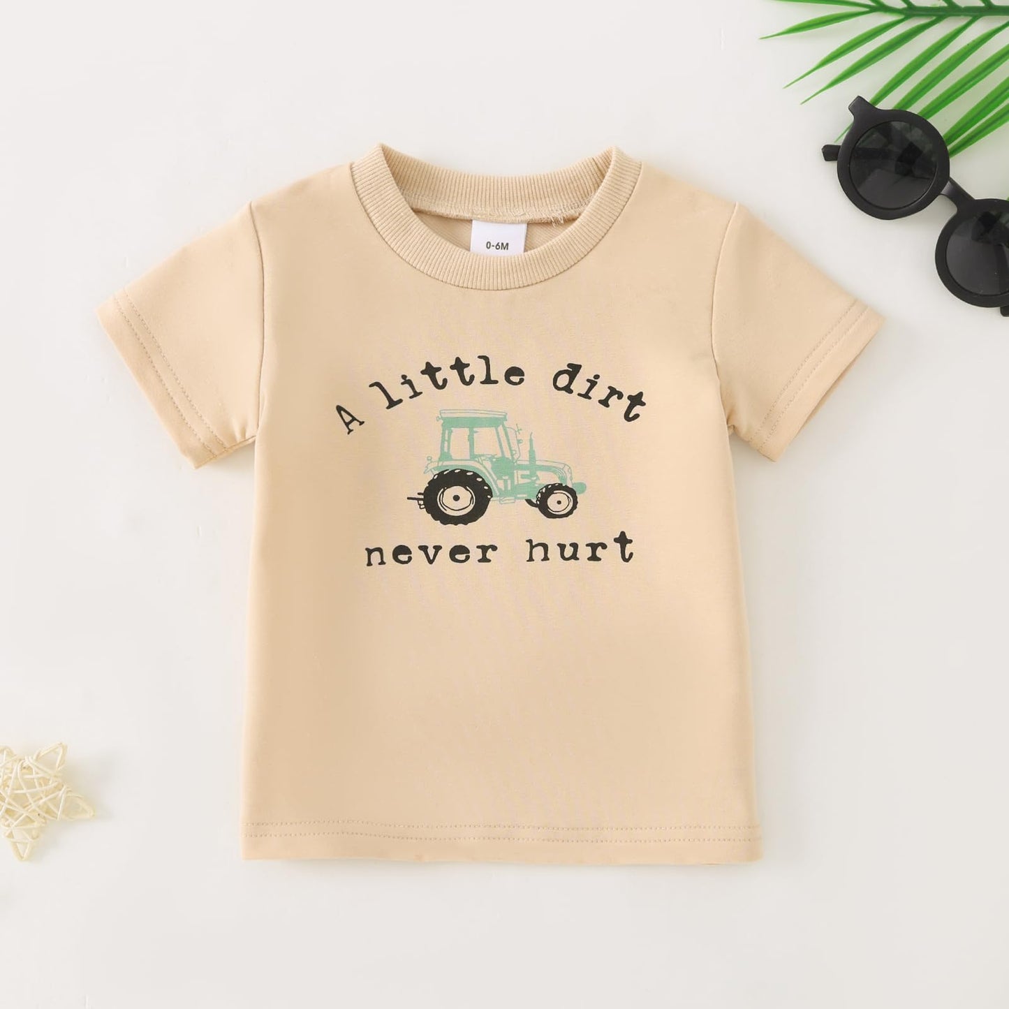 Yvowming Toddler Baby Boy Clothes Kids Summer Truck Print T Shirt Short Set with Pockets 0-4T