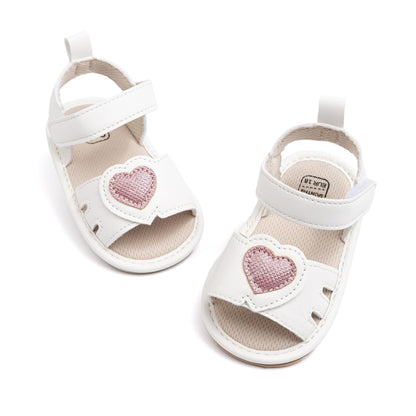 Sawimlgy Baby Girls Boys Sandals Summer Flowers Shoe Rubber Sole PU Leather Mesh Infant Toddler First Walkers Princess Dress Outdoor Shoes
