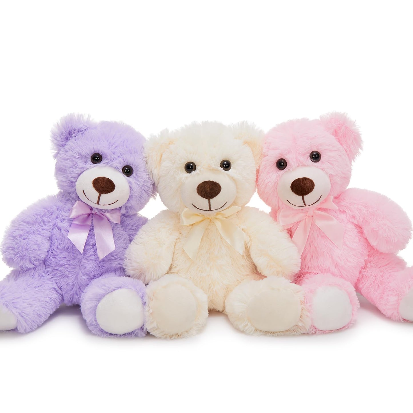 MorisMos 6Pcs Teddy Bears Bulk Baby Shower, 14inch Cute Teddy Bear Stuffed Animals Plush, Small Stuffed Bears on Centerpiece Baby Shower, White