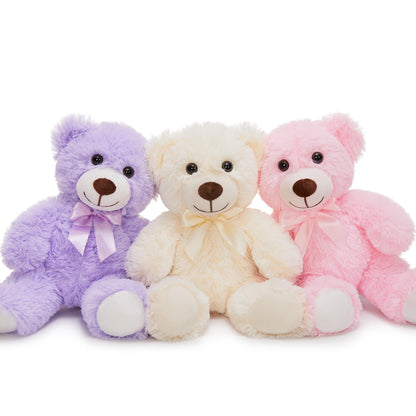 MorisMos 6Pcs Teddy Bears Bulk Baby Shower, 14inch Cute Teddy Bear Stuffed Animals Plush, Small Stuffed Bears on Centerpiece Baby Shower, White