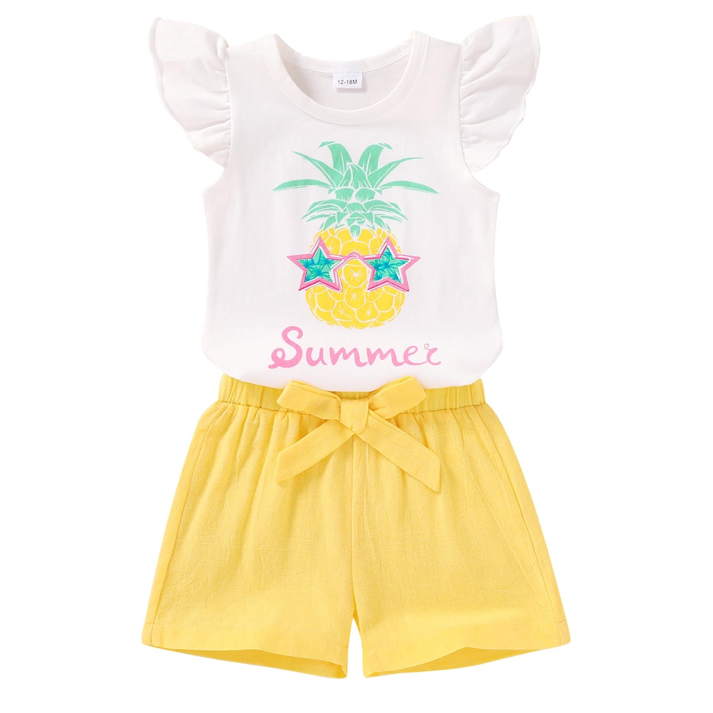 YOUNGER TREE Toddler Baby Girls Clothes Sunflower T-shirt + Bowknot Shorts with Cute Summer Girl Clothes Set