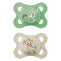 MAM Original Matte Baby Pacifiers, Binky for Boys 0-6 Months, BPA-Free Silicone Nipple, Easy to Clean, Best for Newborn Babies, Developed with Medical Experts, 2 Count Binkies with Sterilizer Case