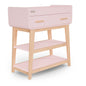 Fisher-Price Iris/Siesta Changing Table by Dream On Me, Blush Pink, JPMA & Greenguard Gold Certified, with a Bottom Closed Drawer and Two Open Shelves for Storage