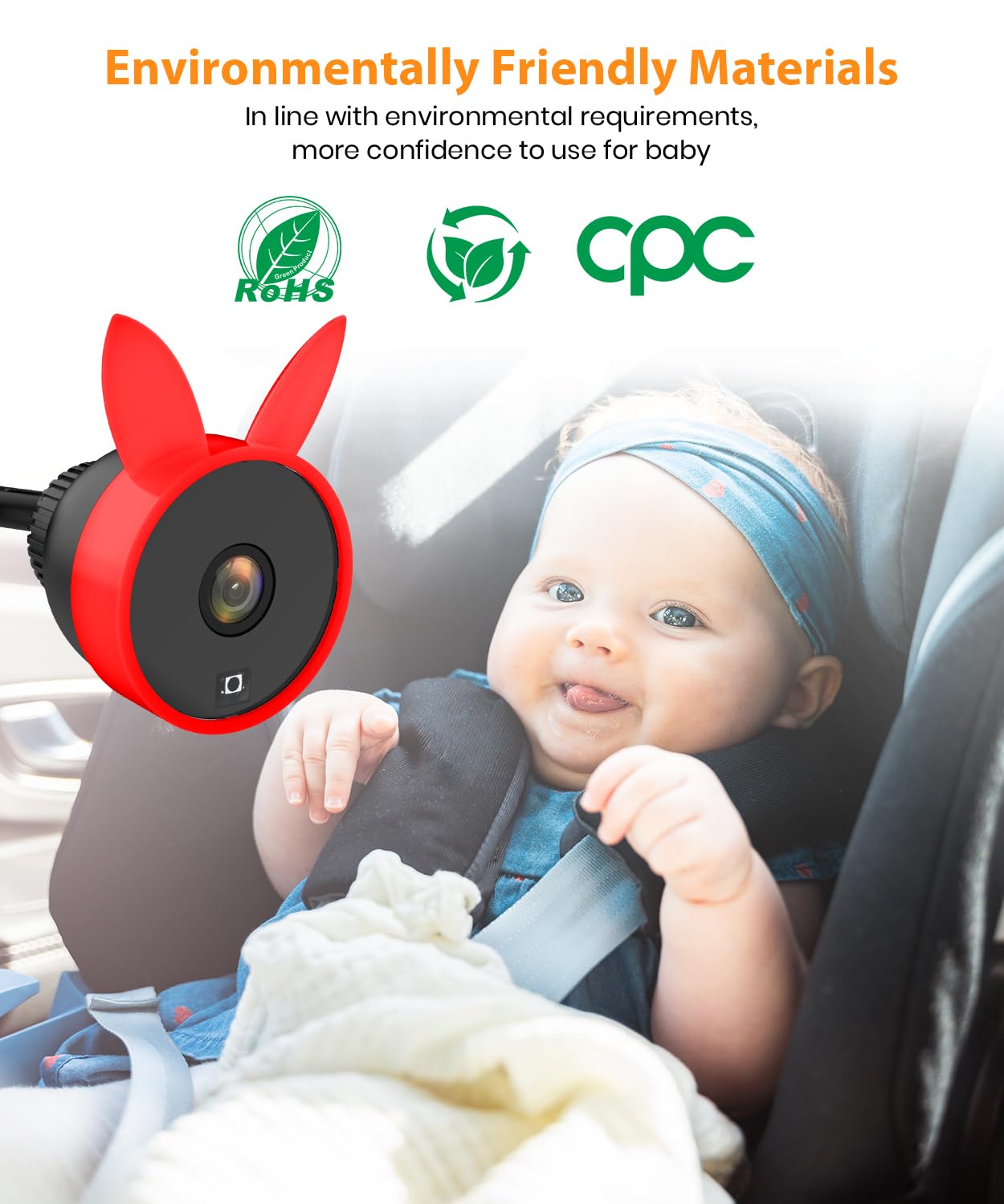 USB Baby Car Camera Plug-Play, 4.5" 1080P Easy Setup Backseat Camera with Flexible 360 Rotation, Clear Picture Rear Facing Car Seat Baby Monitor