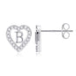 Anoup Heart Initial Stud Earrings - Gifts for Girls, Sterling Silver Post 14K Gold Plated All Over Hypoallergenic | CZ Simulated Diamond Stud Earrings | Birthday Gifts for Kids Toddlers Daughter