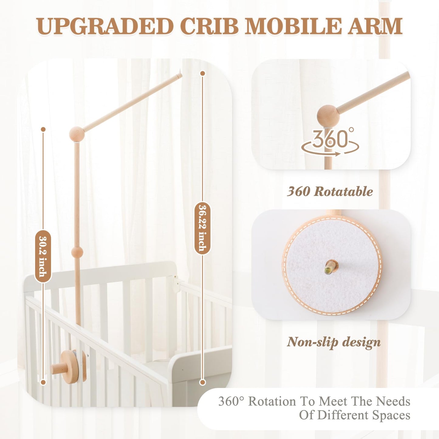 Baby Mobile for Crib Bear Cloud Crib Mobile Handmade Furry Nursery Mobile Gender Neutral Crib Toy Hanging for Nursery Decor Accessories