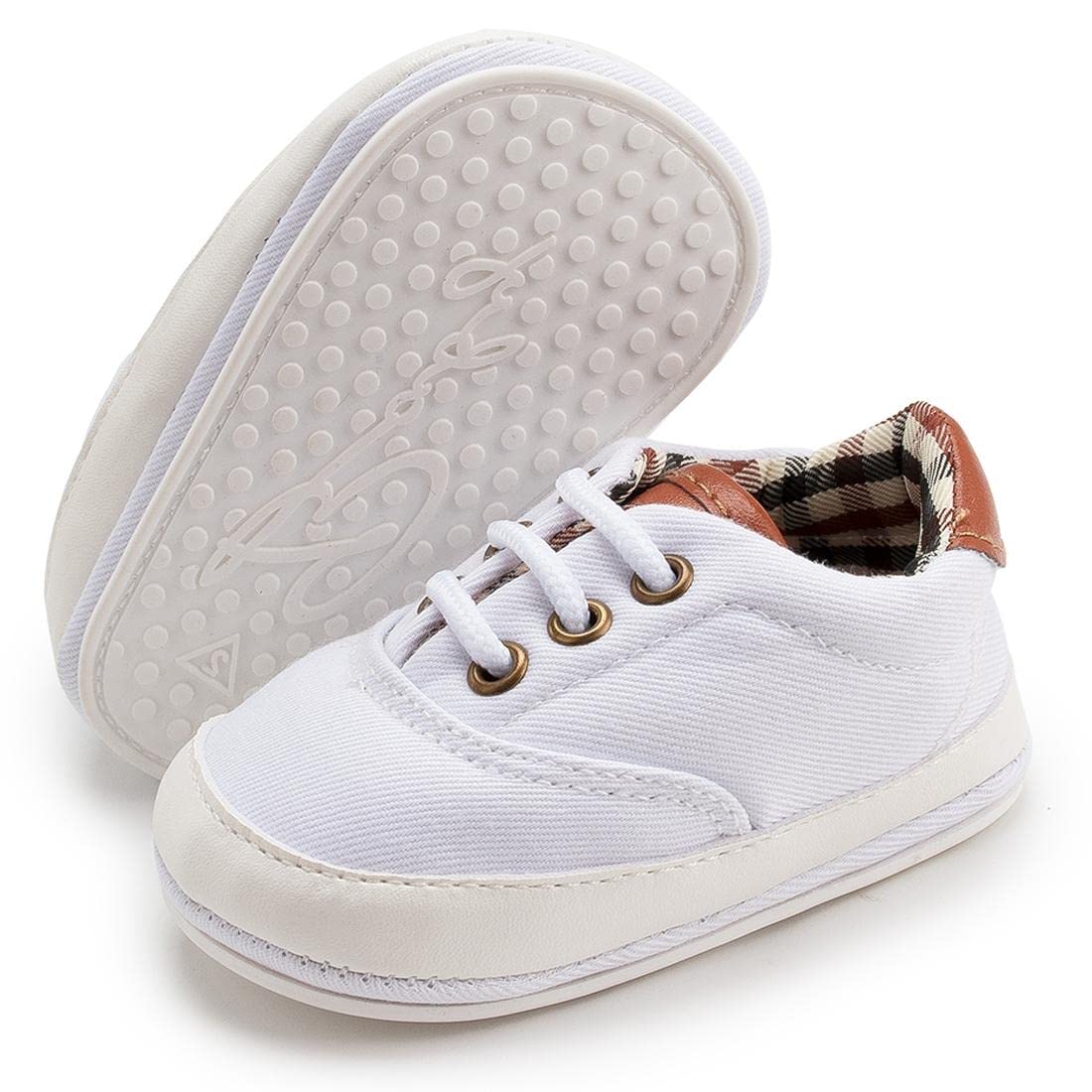 Morbido Infant Baby Boys Girls Canvas Sneaker Toddler Slip On Anti Skid Newborn First Walkers Candy Shoes for 0-18 Months