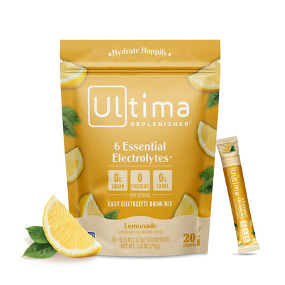 Ultima Replenisher Daily Electrolyte Powder Drink Mix – Tropical Variety, 20 Stickpacks – Hydration Packets with 6 Electrolytes and Minerals – Keto Friendly, Non-GMO and Sugar-Free