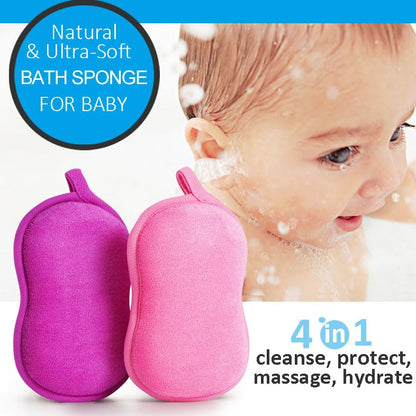 Baby Bath Sponge - Ultra Soft Baby Sponge for Bathing - Kids Bath Sponges for Infants, Toddler Bath Time, 2 Count (1 Pack) - Green Blue