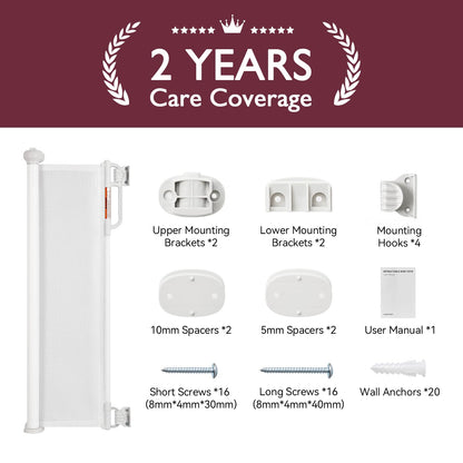 Momcozy Retractable Baby Gate, 33" Tall, Extends up to 55" Wide, Child Safety Baby Gates for Stairs, Doorways, Hallways, Indoor, Outdoor