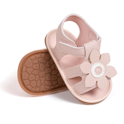 Oamico Baby Girl Sandals Infant Soft Anti-Slip Rubber Sole Casual Beach Sandals Newborn Bowknot Outdoor First Walker Summer Shoes for Baby Girls Flat Sandal